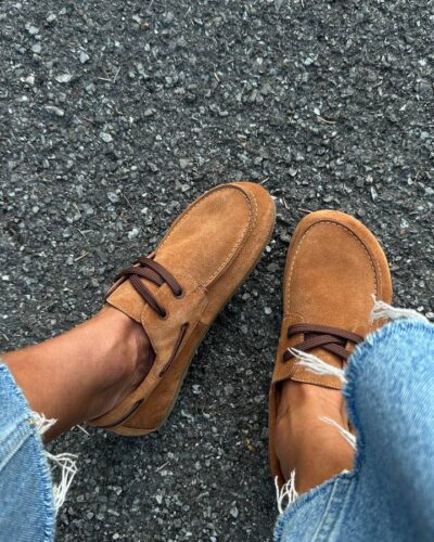 Elegant red topsiders