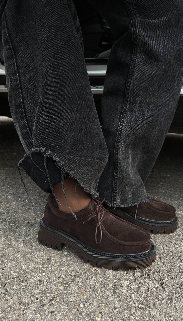 Derby shoes with a fleece lining
