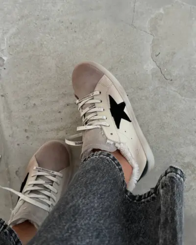 Insulated sneakers in the Golden Goose style