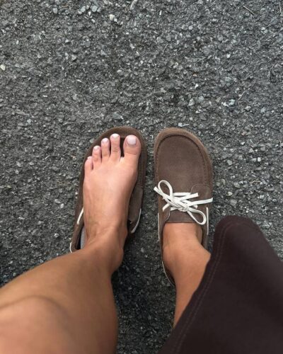 Chocolate-colored and elegant topsiders